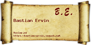 Bastian Ervin névjegykártya